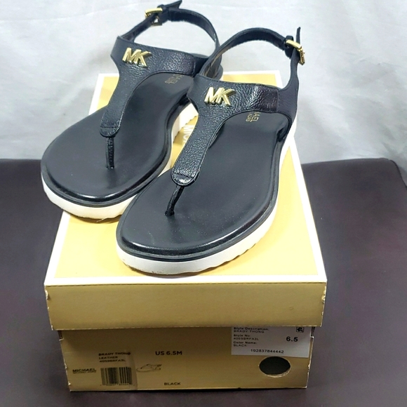 MICHAEL Michael Kors Women's "Brady Thong" T-Strap Sandals, Black, Size 6.5 - Picture 8 of 8